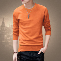 Special offer every day in spring and autumn autumn men long sleeved sweater sweater dress trend bottoming sweaters autumn clothes T-shirt 3XL 0265 orange