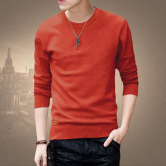 Special offer every day in spring and autumn autumn men long sleeved sweater sweater dress trend bottoming sweaters autumn clothes T-shirt 3XL 0265 wine red