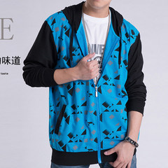 Add fertilizer XL tide 1sddfyy spring section youth Korean leisure sport Sweater Hoodie fat 3XL Thin section 162 blue