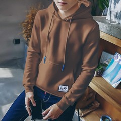 Male new autumn and winter Sweater Hoodie sleeve head loose coat trend of Korean students with cashmere clothes thickening 3XL Y19 deep coffee