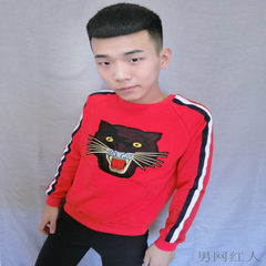 Social spiritual guy T-SHIRT - long sleeved Reds Li Yaoyang with slim Korean tiger head sweater tide 3XL Baozihong
