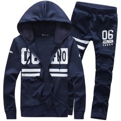 Autumn and winter 2017 new clothes a handsome male hoodie coat suit trend of Korean Students 3XL 903 deep blue