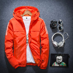 In the spring and Autumn period, self-cultivation jacket, student jacket jacket, men's autumn clothing, lovers leisure sports jacket, tide man 3XL (cotton) orange