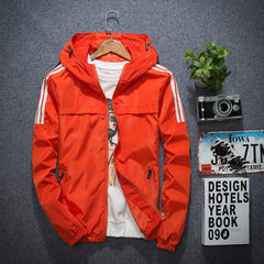 In the spring and Autumn period, self-cultivation jacket, student jacket jacket, men's autumn clothing, lovers leisure sports jacket, tide man 3XL Orange