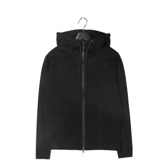 A Hooded zip sport sweater cardigan coat thin solid Erwin male Hooded Zip Hoodie. S black