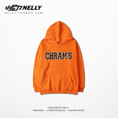 Autumn Korean couple loose sweater color of male and female students movement trend of Korean Hooded Jumper 3XL orange