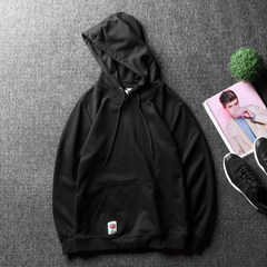 HE tide brand original color all-match Hoodie Mens Japanese winter sport coat loose hoodies male M black