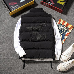 Autumn and winter spring and autumn Kanjian vest male handsome thin Cotton Vest Jacket slim Korean movement trend 3XL black