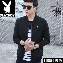 Playboy coat, men's Republic of Korea sports autumn 2017 new style spring and autumn thin youth trend handsome jacket men 3XL 856 black