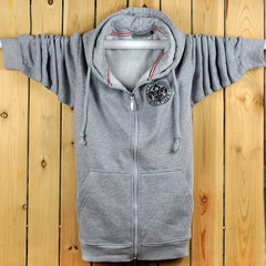 Winter sports Sweater XL fat male hooded cardigan cashmere with thick coat loose fat cotton Hoodie Please buy according to the recommended weight!!! ] Sword [gray]