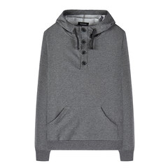 Mens sweater loose male hooded head fat code XL spring tide fat fat fat sports coat 3XL Dark grey