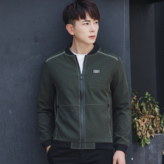 Every day special coat men, spring autumn thin student sports baseball clothes, youth Korean version coat men's jacket 3XL Army green C