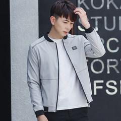 Every day special coat men, spring autumn thin student sports baseball clothes, youth Korean version coat men's jacket 3XL Positive grey C