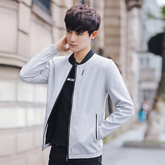Every day special coat men, spring autumn thin student sports baseball clothes, youth Korean version coat men's jacket 3XL Grey D