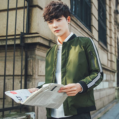 Every day special coat men, spring autumn thin student sports baseball clothes, youth Korean version coat men's jacket 3XL Green C