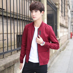 Every day special coat men, spring autumn thin student sports baseball clothes, youth Korean version coat men's jacket 3XL Red C