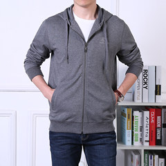 The young men's casual battlefield Jeep fall loose with cashmere sweater hoodies jacket 3XL 512 thin grey