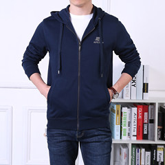 The young men's casual battlefield Jeep fall loose with cashmere sweater hoodies jacket 3XL 512 thin blue