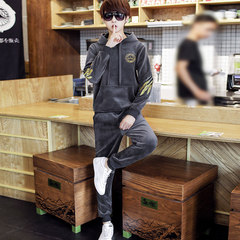Leisure sports men Korean young students winter sweater thickening two piece jinsirong man suit jacket 3XL 81 [thin].