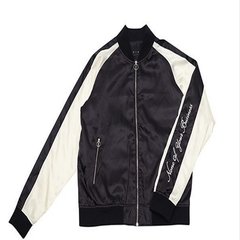 W the two world, Jiang Zhe Li Zhongshuo star, the same Embroidered Baseball costume, men's spring Korean version of the couple jacket coat thin S Li Zhongshuo adds cotton thickening to the same paragraph
