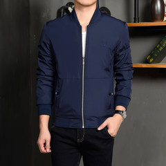 Playboy jacket, men's coat, spring and autumn baseball wear, men's shirt, Korean version, self cultivation, handsome trend, Gua Zi 3XL Blue 1805 + send T-shirt