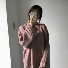 Han Guoqiu fashion color turtleneck sweater, loose BF wind jacket sweater female students F black