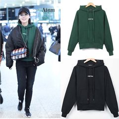2017 new autumn coat Hoody oversize head loose hooded sweater with cashmere female student couples dress S Camel (with velvet)