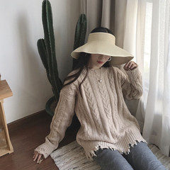 South Korea chic wind autumn new all-match head sweater sweater set loose simple thin cotton shirt fashionista F white
