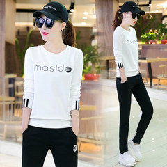 Spring and autumn Couture three sets of leisure students slim slim Hoodie 2017 new fashion XXXL recommends 125-135 Jin 238 white two piece set