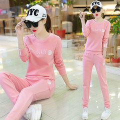 Spring and autumn Couture three sets of leisure students slim slim Hoodie 2017 new fashion XXXL recommends 125-135 Jin 238 pink two piece set