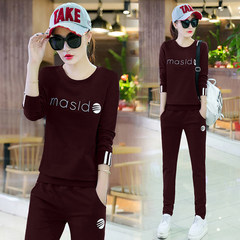 Spring and autumn Couture three sets of leisure students slim slim Hoodie 2017 new fashion XXXL recommends 125-135 Jin 238 red wine two sets