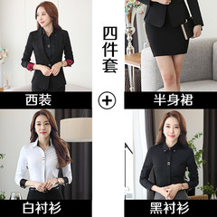 2017 autumn and winter new fashion suit, women's suit, fashion suit, three sets of College Students' suits S Suit + short skirt + white lining + black lining