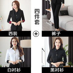 2017 autumn and winter new fashion suit, women's suit, fashion suit, three sets of College Students' suits S Suit + trousers + white lining + black lining