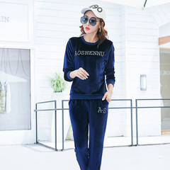 A special offer spring Couture velvet XL womens fashion sportswear jinsirong two piece M (85-95 Jin) New blue 88