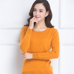 Wool sweater T-shirt short all-match backing sweater 2017 winter, Korean head loose knitted cashmere sweater 3XL Ginger
