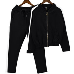 Europe 2017 new autumn and winter fashion sweater coat Korean jeans casual sportswear tide S (on spot sale) black