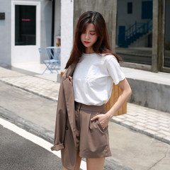 Xi Meng made a long sleeved chic suit jacket + waist casual shorts two piece suit autumn female fashion S Clip pants