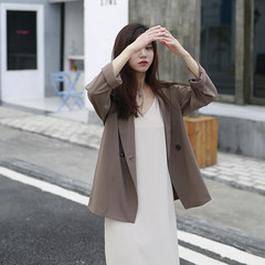 Xi Meng made a long sleeved chic suit jacket + waist casual shorts two piece suit autumn female fashion S Card coat