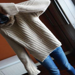 [heavy] new huge benefit thickened 100% pure cashmere turtleneck female Korean loose sweater languid S Camel