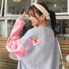 Autumn small fresh loose all-match chic Korean BF soft sister ulzzang long sleeved sweater coat tide female students F gray