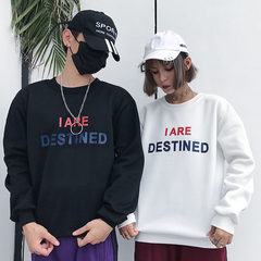 Korean students all-match BF set loose tide head and cashmere sweater T-shirt Long Sleeve Shirt Size couples dress Look inside the color Army green