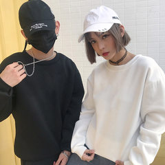Korean students all-match BF set loose tide head and cashmere sweater T-shirt Long Sleeve Shirt Size couples dress Look inside the color Fluorescein yellow