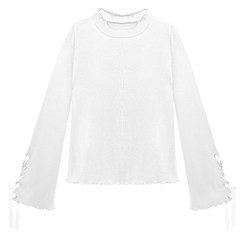 MG baby half turtleneck female 2017 autumn new sweater coat sleeve loose ulzzang tide XS white