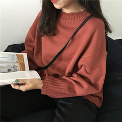SIM sim2017 new winter sweet Korean lace collar sweater coat loose all-match students F gules