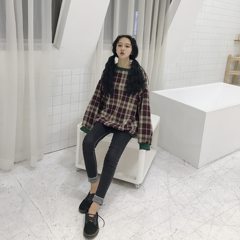 2017 new autumn and winter Korean students BF ulzzang all-match long sleeved loose tide source sweater female wind F Coffee
