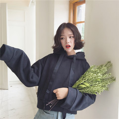 Ulzzang code 2017 Korean female Hooded Sweater loose thin coat all-match female student BF Harajuku wind F 3 Tibet blue