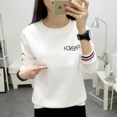Autumn and winter with warm clothes with white cashmere turtleneck collar sweater girls loose T shirt S white