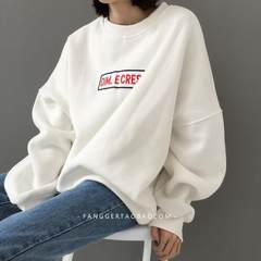 2017 spring and autumn Korean new Harajuku wind loose BF long sleeved blouse, women's lap, students' uniform, white 525