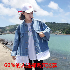 Levi chic female students college Korean wind all-match loose thin BF long sleeved jacket wind source S 1 light blue