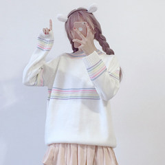 Autumn, winter, Korean version, small, fresh, sweet girls, stripes, long sleeves, long sleeves, sweaters, students' Knitted jackets, female uniform, picture color.
